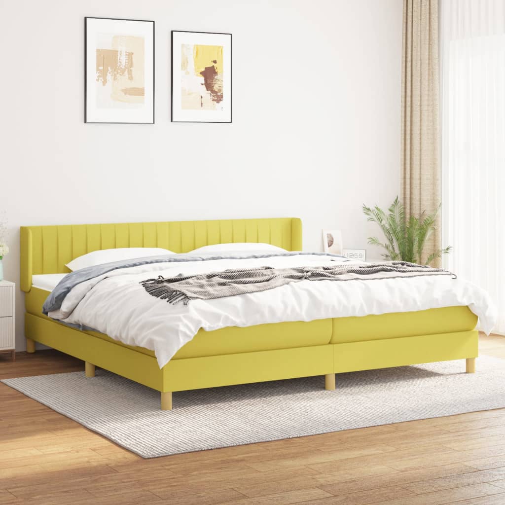 Boxspringbett Mit Matratze Stoff Grün