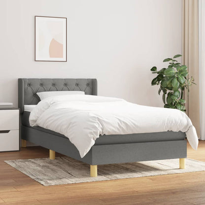 Boxspringbett Mit Matratze Stoff Dunkelgrau