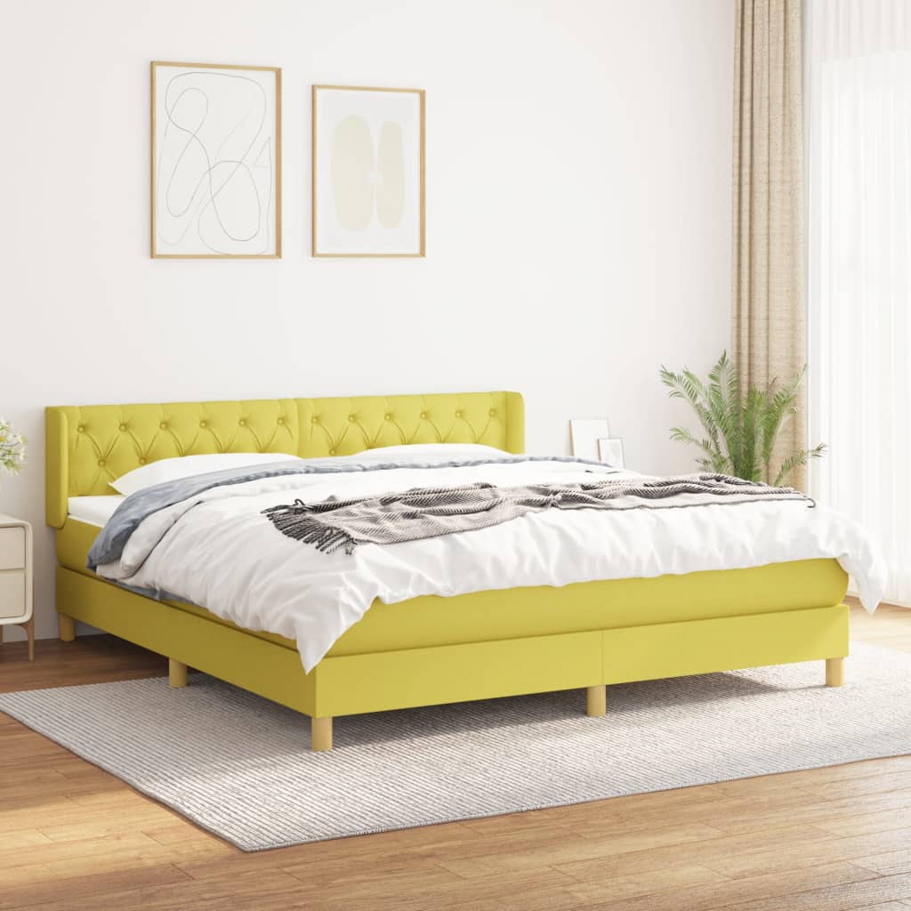 Boxspringbett Mit Matratze Stoff Grün