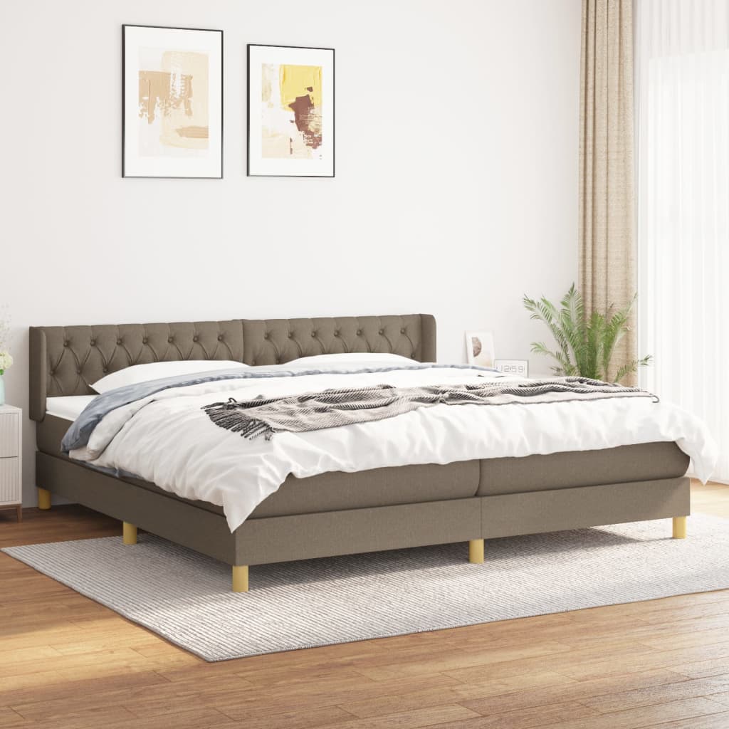 Boxspringbett Mit Matratze Stoff Taupe