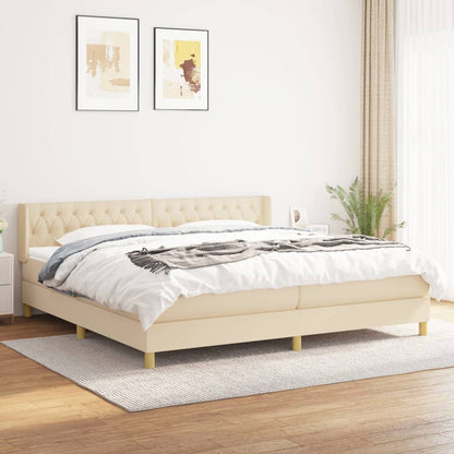 Boxspringbett Mit Matratze Stoff Creme