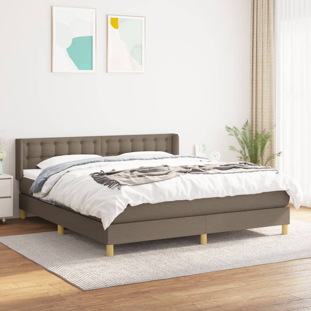 Boxspringbett Mit Matratze Stoff Taupe