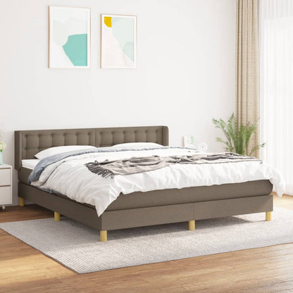 Boxspringbett Mit Matratze Stoff Taupe