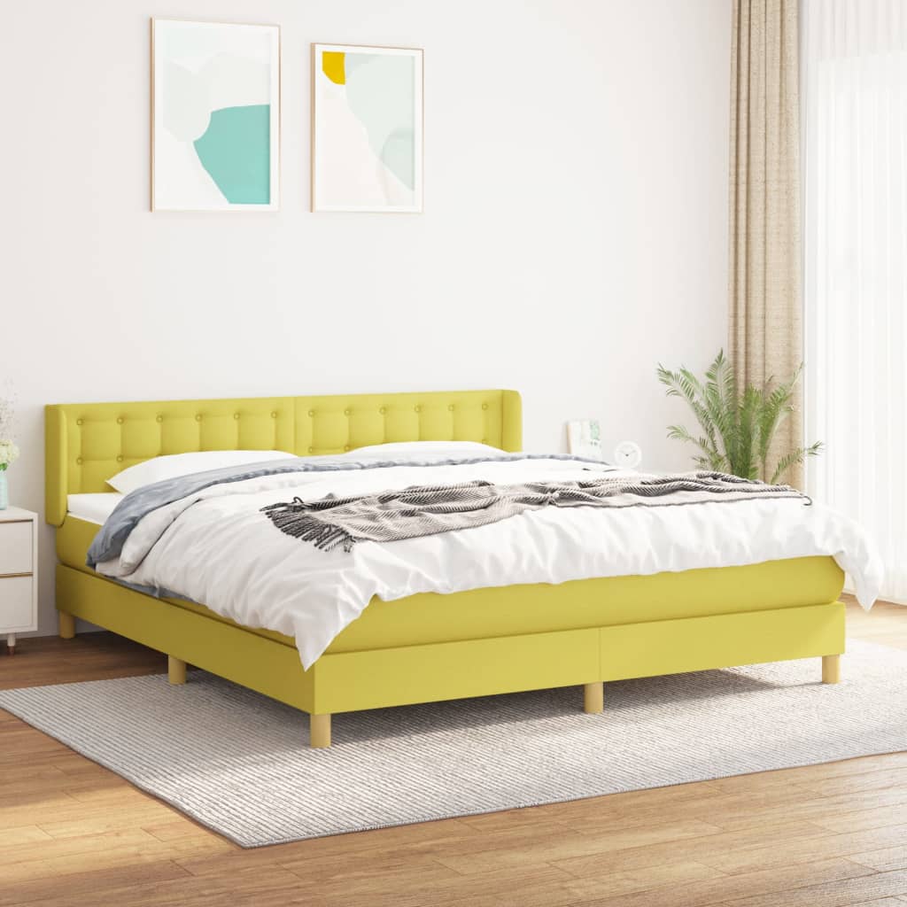 Boxspringbett Mit Matratze Stoff Grün