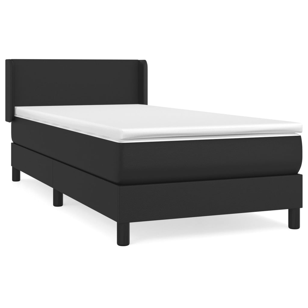 Boxspringbett Mit Matratze Kunstleder Schwarz