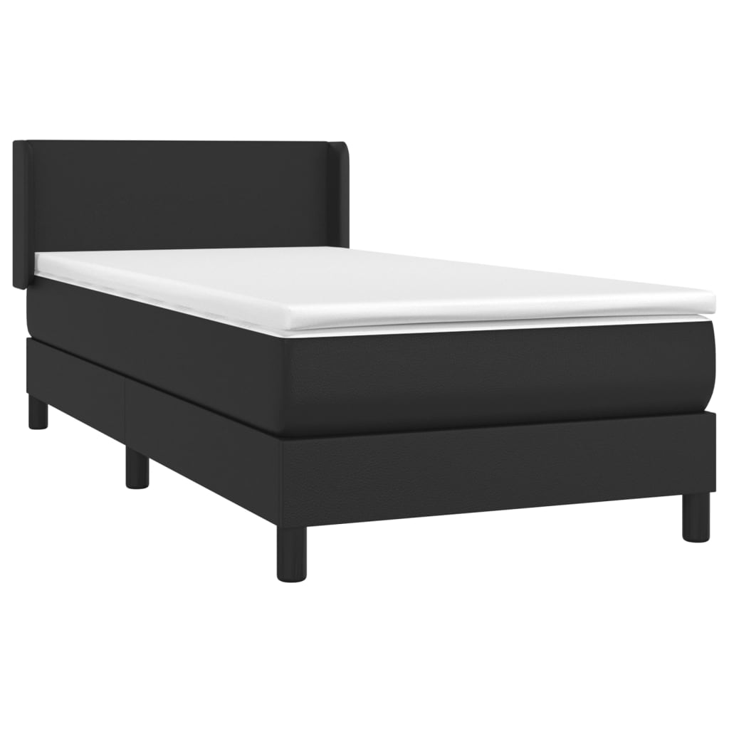 Boxspringbett Mit Matratze Kunstleder Schwarz
