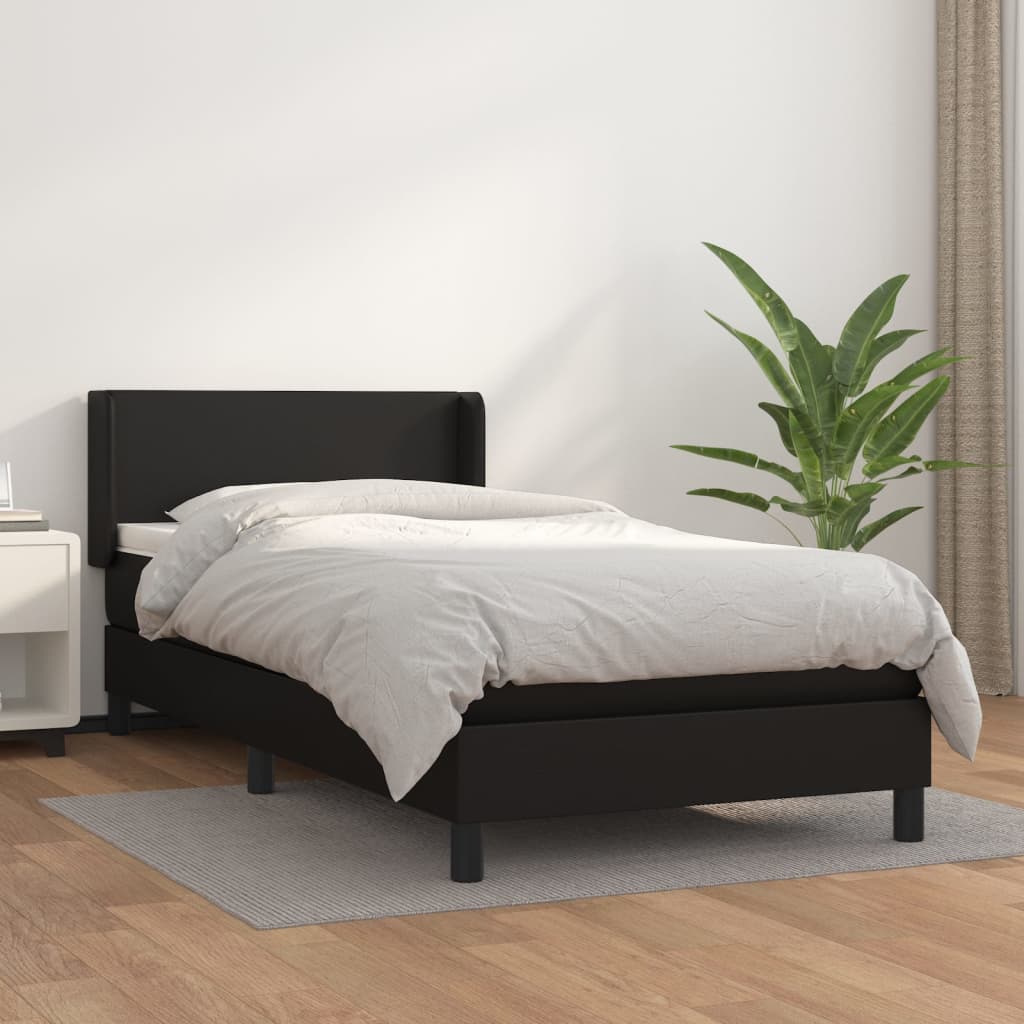 Boxspringbett Mit Matratze Kunstleder Schwarz