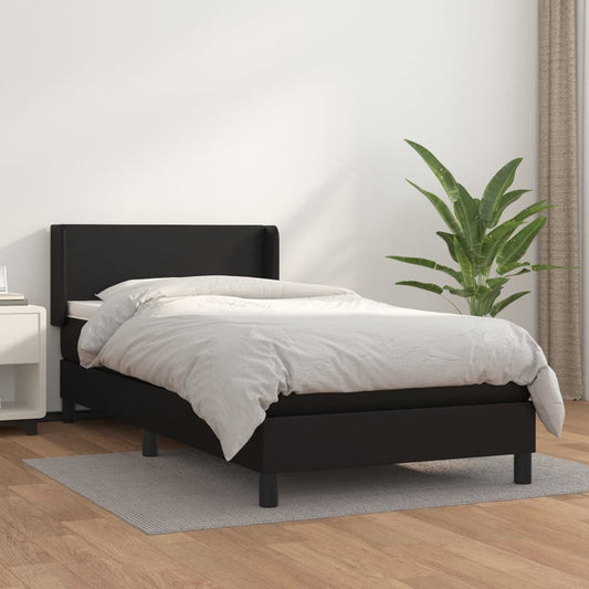 Boxspringbett Mit Matratze Kunstleder Schwarz