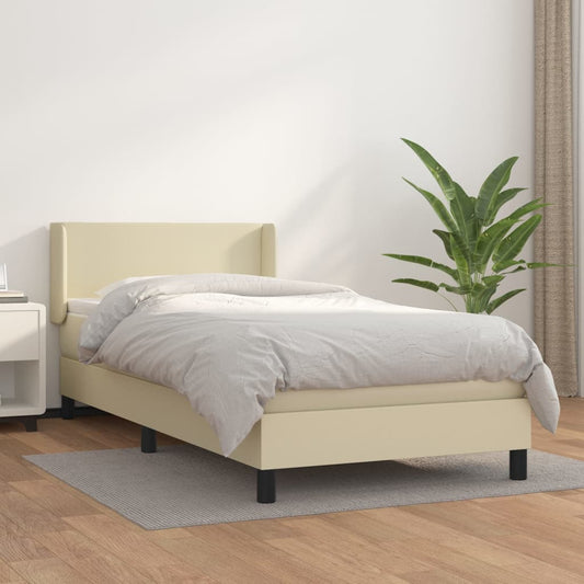 Boxspringbett Mit Matratze Kunstleder Creme