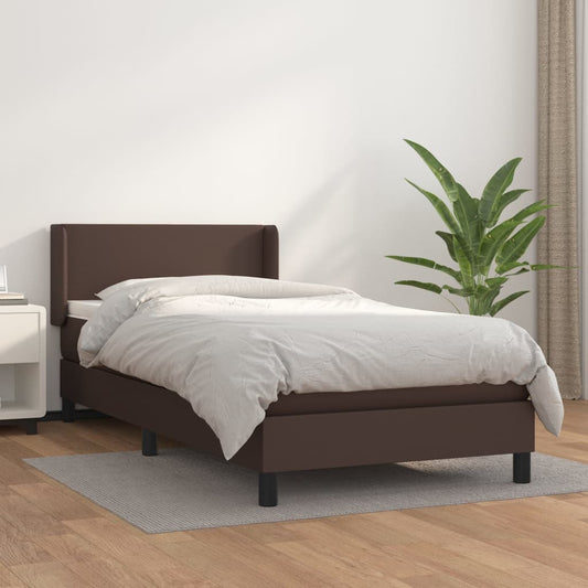 Boxspringbett Mit Matratze Kunstleder Braun