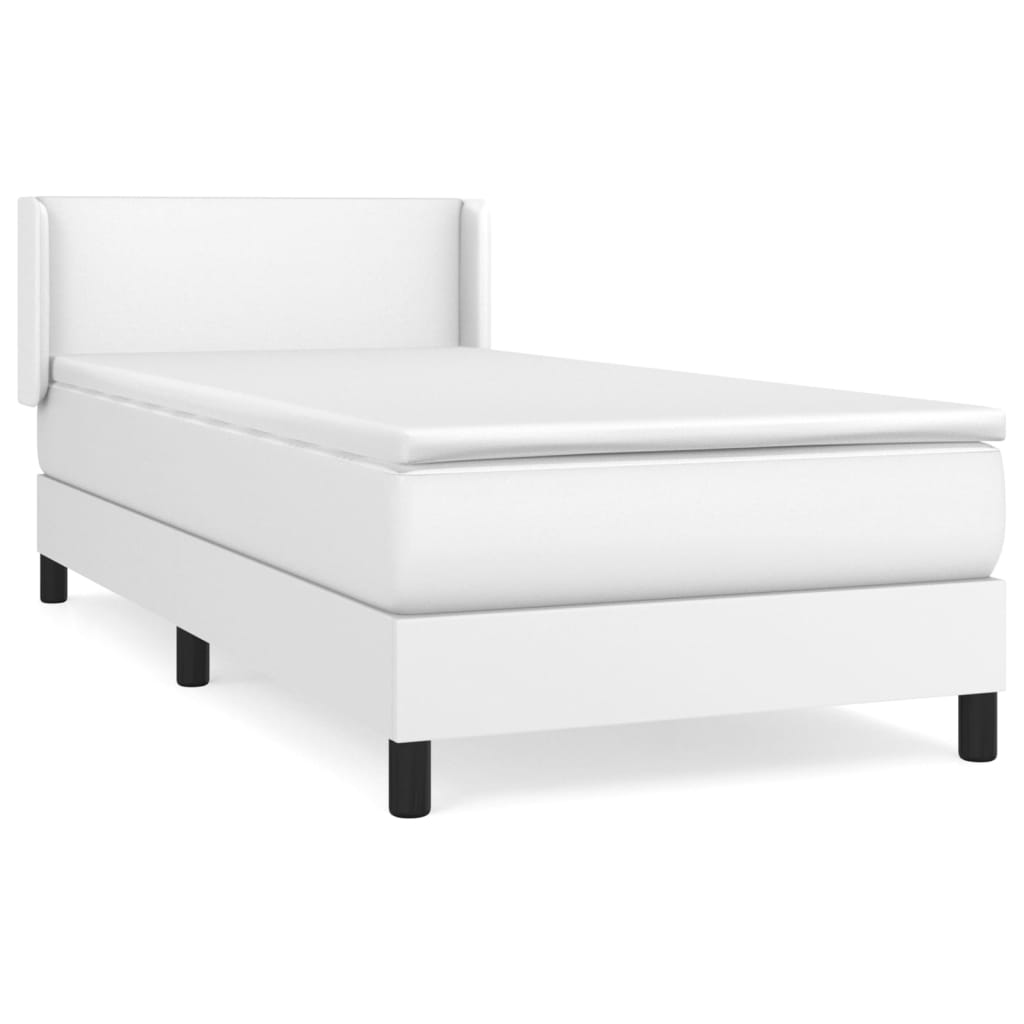Boxspringbett Mit Matratze Kunstleder Weiß