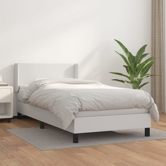Boxspringbett Mit Matratze Kunstleder Weiß