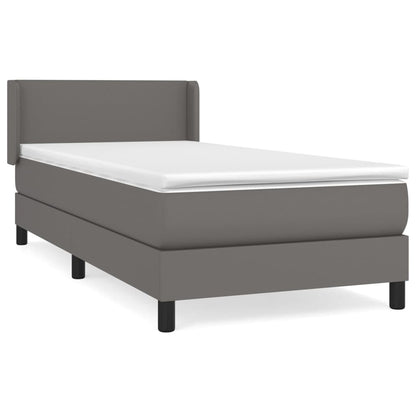 Boxspringbett Mit Matratze Kunstleder Grau