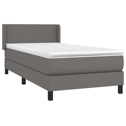 Boxspringbett Mit Matratze Kunstleder Grau
