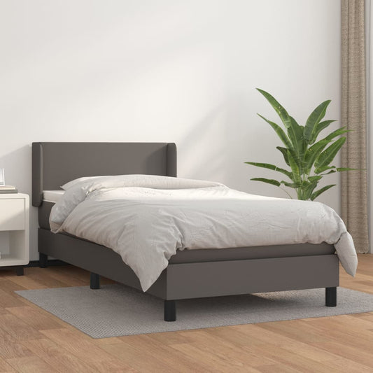 Boxspringbett Mit Matratze Kunstleder Grau