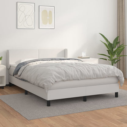 Boxspringbett Mit Matratze Kunstleder Weiß