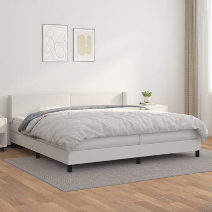 Boxspringbett Mit Matratze Kunstleder Weiß