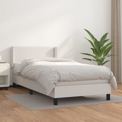 Boxspringbett Mit Matratze Kunstleder Weiß