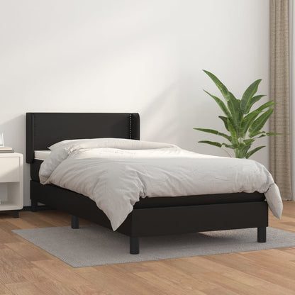 Boxspringbett Mit Matratze Kunstleder Schwarz