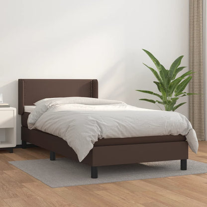 Boxspringbett Mit Matratze Kunstleder Braun