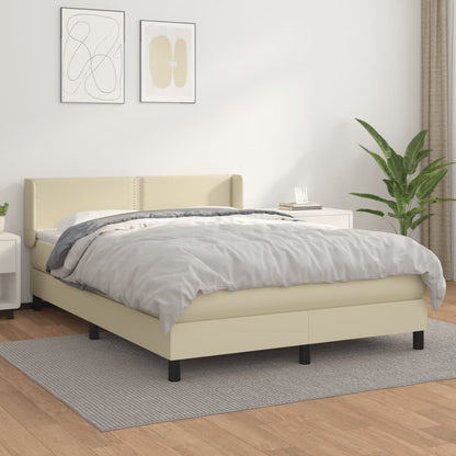 Boxspringbett Mit Matratze Kunstleder Creme