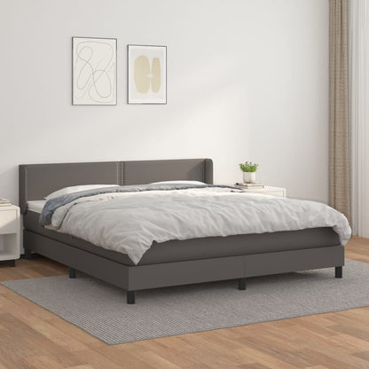 Boxspringbett Mit Matratze Kunstleder Grau