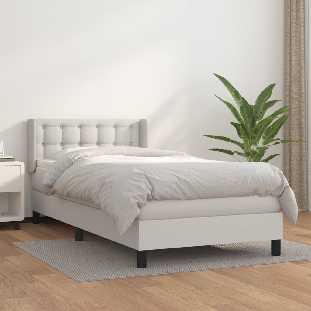 Boxspringbett Mit Matratze Kunstleder Weiß