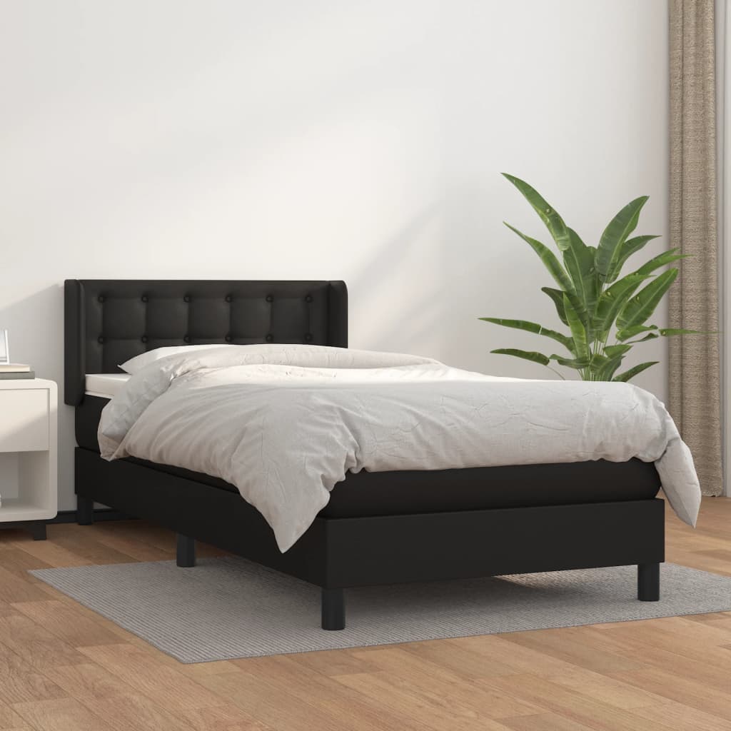 Boxspringbett Mit Matratze Kunstleder Schwarz