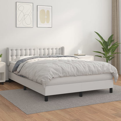 Boxspringbett Mit Matratze Kunstleder Weiß