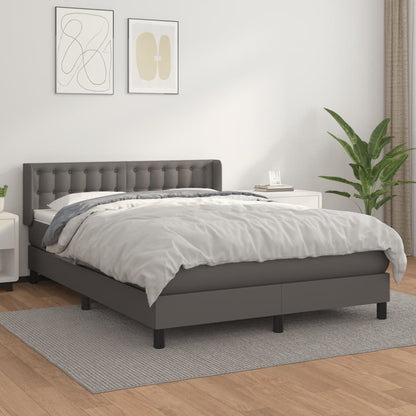 Boxspringbett Mit Matratze Kunstleder Grau
