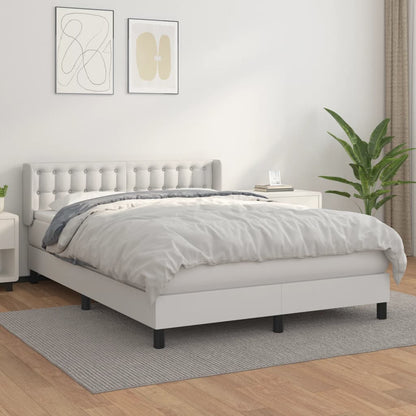 Boxspringbett Mit Matratze Kunstleder Weiß