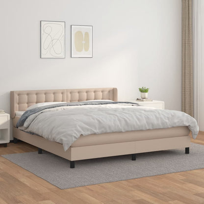 Boxspringbett Mit Matratze -Braun 90X200Cm Kunstleder Cappuccino