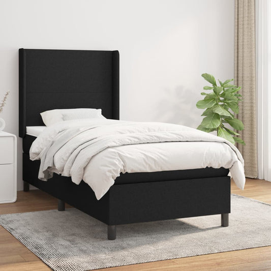Boxspringbett Mit Matratze Stoff Schwarz