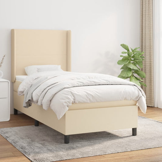 Boxspringbett Mit Matratze Stoff Creme