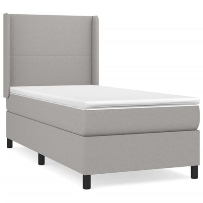 Boxspringbett Mit Matratze Stoff Hellgrau