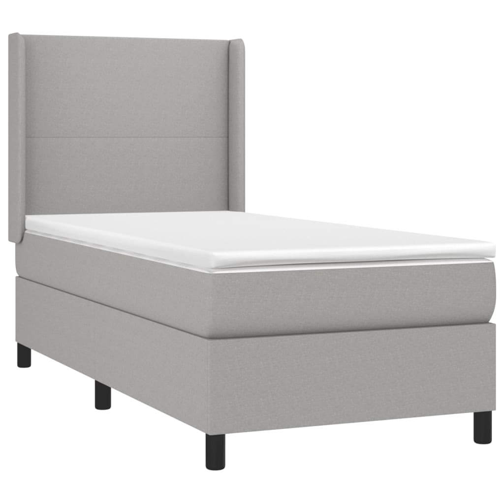 Boxspringbett Mit Matratze Stoff Hellgrau