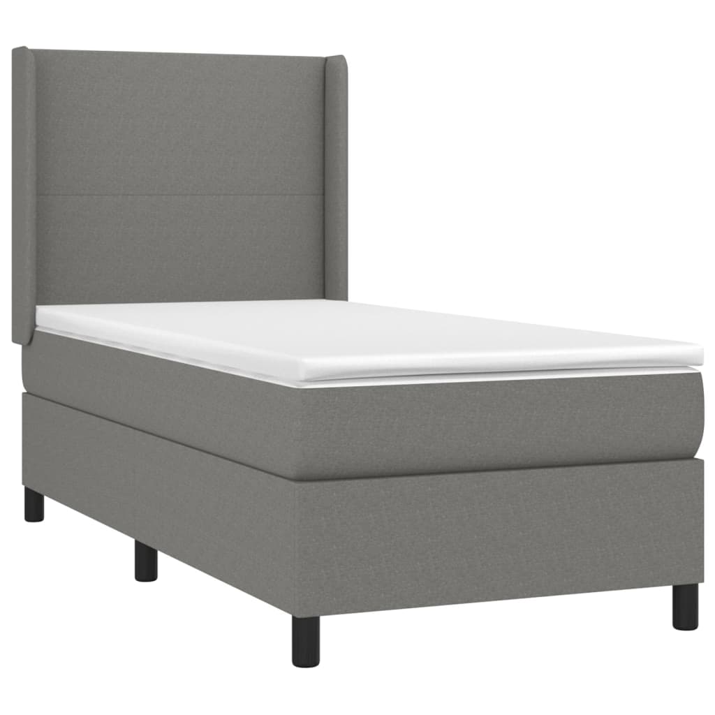 Boxspringbett Mit Matratze Stoff Dunkelgrau