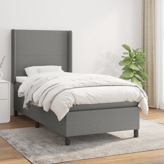 Boxspringbett Mit Matratze Stoff Dunkelgrau