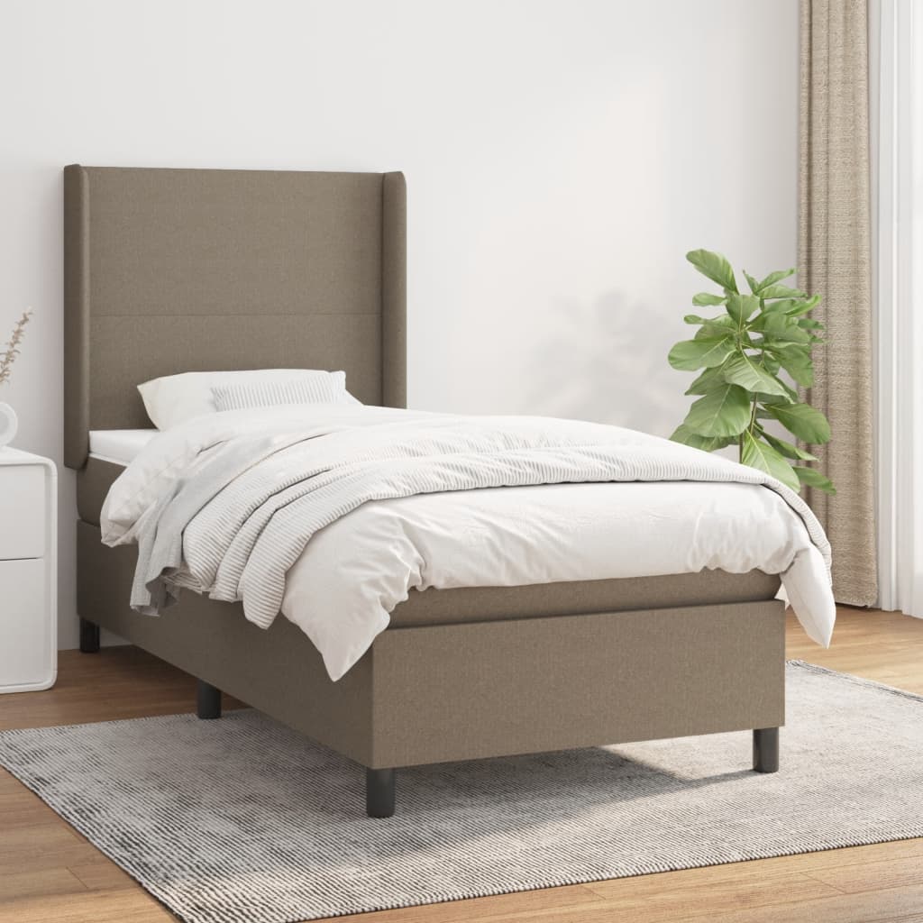Boxspringbett Mit Matratze Stoff Taupe
