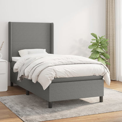 Boxspringbett Mit Matratze Stoff Dunkelgrau