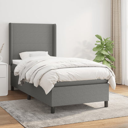 Boxspringbett Mit Matratze Stoff Dunkelgrau