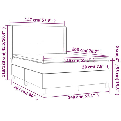 Boxspringbett Mit Matratze Stoff Dunkelbraun