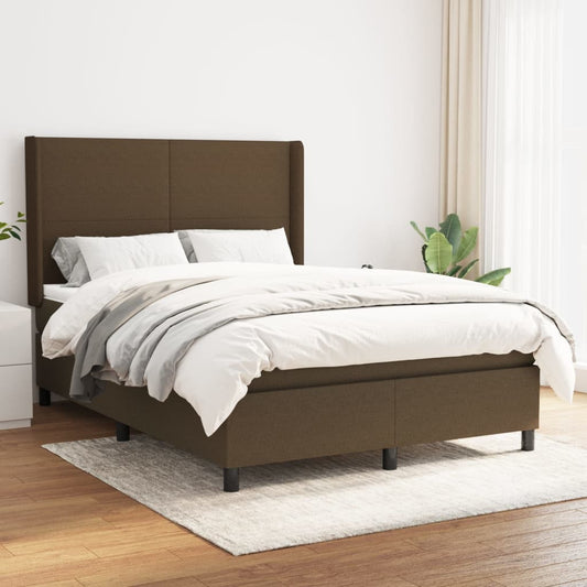 Boxspringbett Mit Matratze Stoff Dunkelbraun