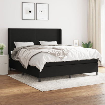 Boxspringbett Mit Matratze Stoff Schwarz