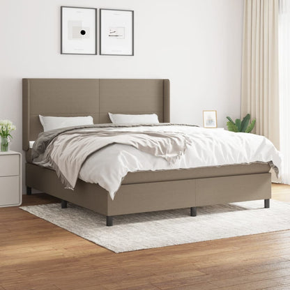 Boxspringbett Mit Matratze Stoff Taupe