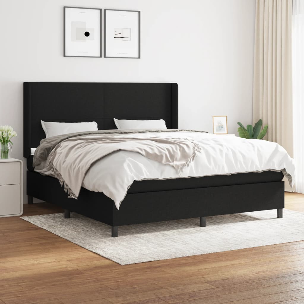 Boxspringbett Mit Matratze Stoff Schwarz