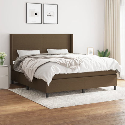 Boxspringbett Mit Matratze Stoff Dunkelbraun