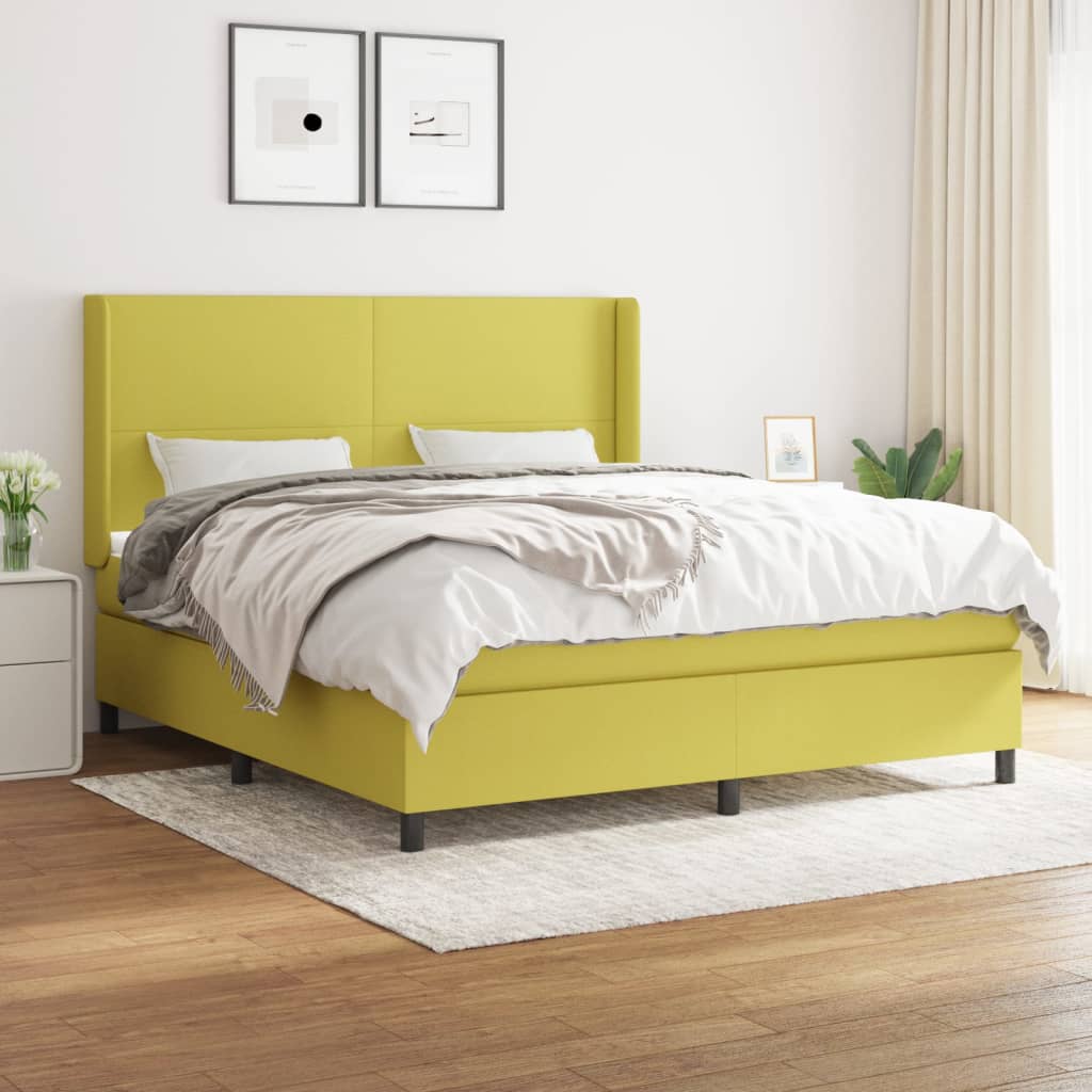 Boxspringbett Mit Matratze Stoff Grün