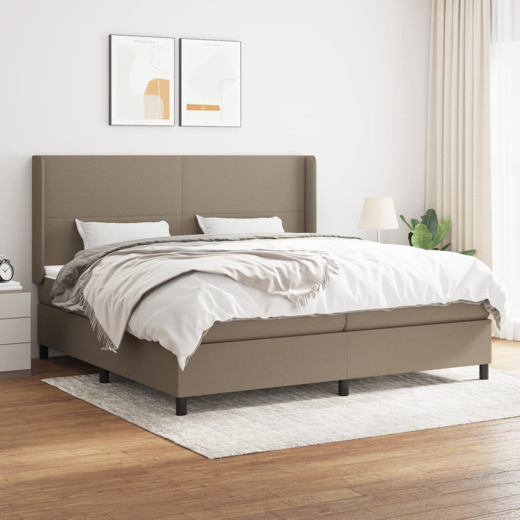 Boxspringbett Mit Matratze Stoff Taupe