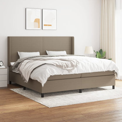 Boxspringbett Mit Matratze Stoff Taupe